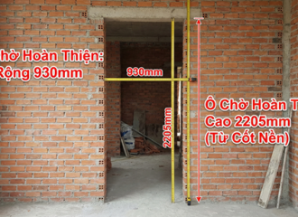 Hướng Dẫn Xây Ô Chờ Tường Chuẩn Cho Cửa Lỗ Ban 810x2140mm (Hệ Khung 55mm)