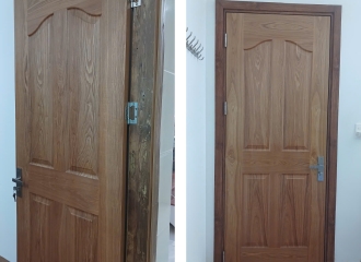 Thay khung cửa gỗ bị hư hỏng bằng khung cửa nhựa giả gỗ Composite