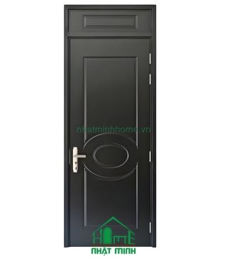 Cửa Nhựa Gỗ Composite Có Ô Fix Sơn Đen Cao Cấp