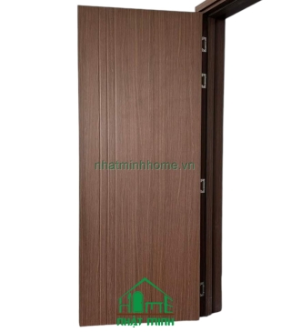Cửa Nhựa Gỗ Composite Cánh Phẳng Âm 3 Sọc Chỉ Giá Rẻ NM122