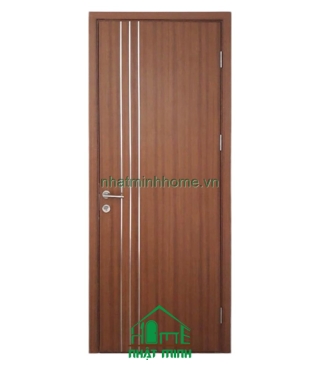 Cửa Nhựa Gỗ Composite Sungyu Cánh Phẳng Viền 3 Sọc Chỉ NM103