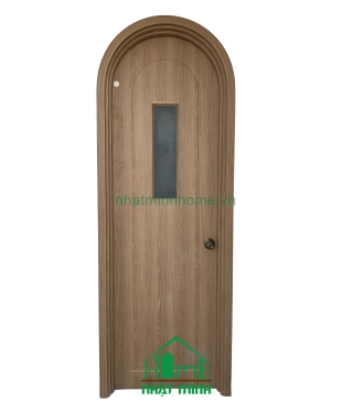 Cửa Vòm Nhựa Gỗ Composite Gắn Kính NM36