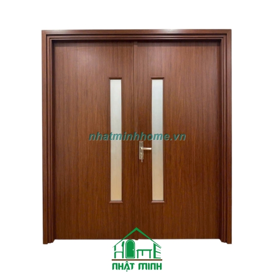 Cửa Nhựa Composite AGP 2 Cánh Ô Kính Màu B7