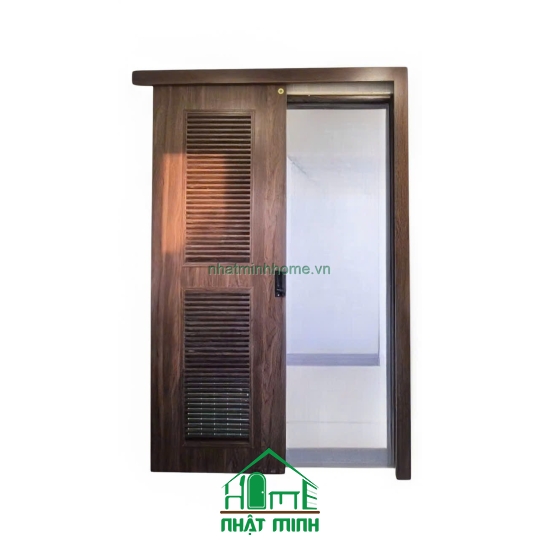 Cửa Lùa Nhựa Gỗ Composite Lá Sách B14