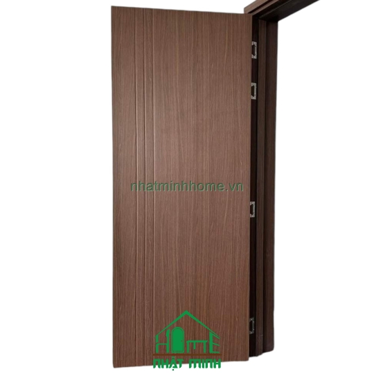 Cửa Nhựa Gỗ Composite Cánh Phẳng Âm 3 Sọc Chỉ Giá Rẻ NM122