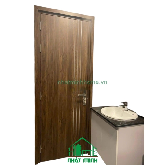 Cửa Nhựa Gỗ Composite 3 Sọc Chỉ Giá Rẻ NM96