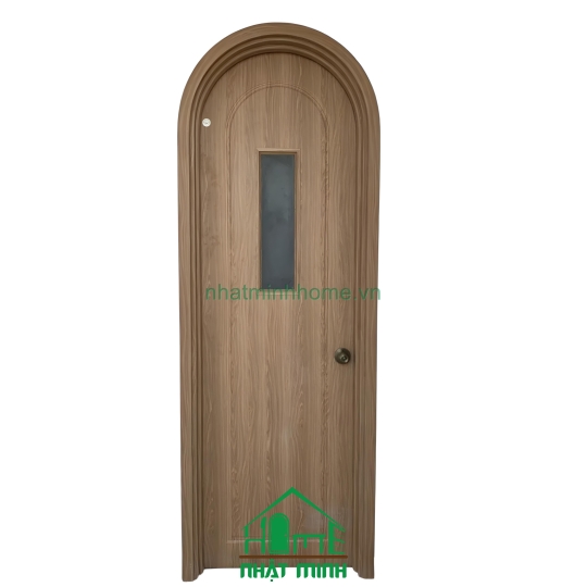 Cửa Vòm Nhựa Gỗ Composite Gắn Kính NM36